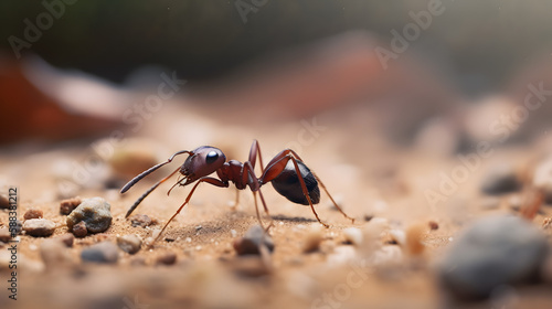 Ants on the ground. Generative AI © PIRMYN