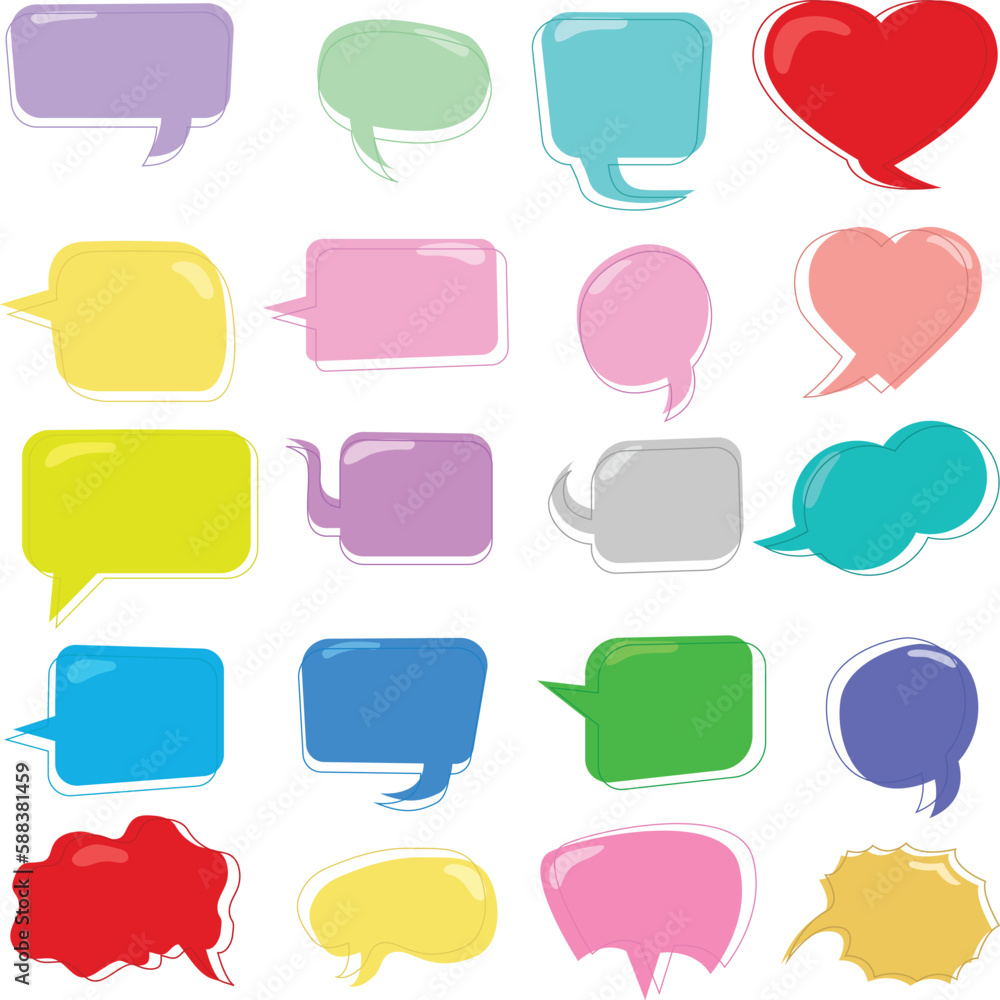 Set of colorful speech bubbles. Chatbox clipart Set of colorful speech bubbles. Chatbox clipart