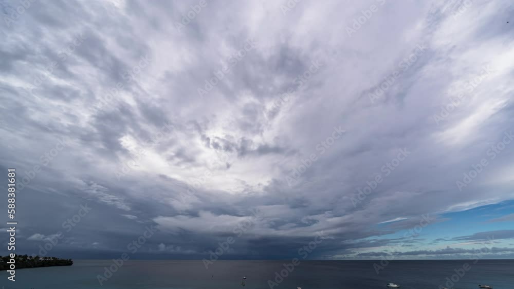 Time lapse with moving clouds in the Caribbean Time lapse with moving clouds in the Caribbean