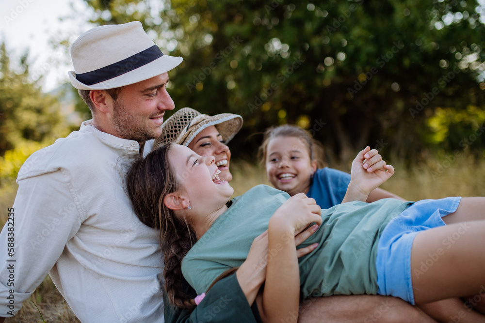 Happy lying and hugging on a medow, resting after hiking in nature. Happy lying and hugging on a medow, resting after hiking in nature.