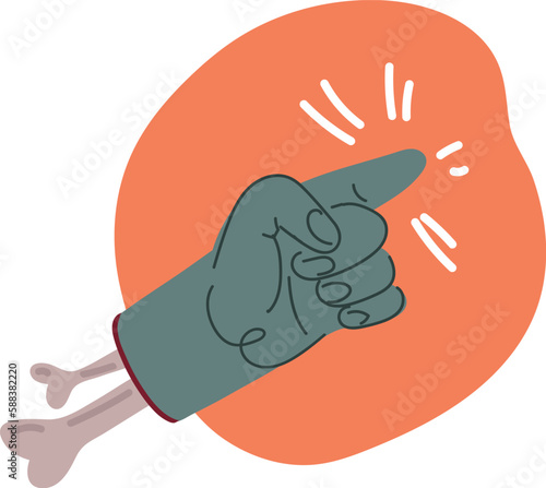 Vector illustration of Hand pointing to