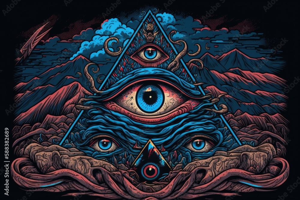Ornate illuminati eye created with Generative AI Ornate illuminati eye created with Generative AI