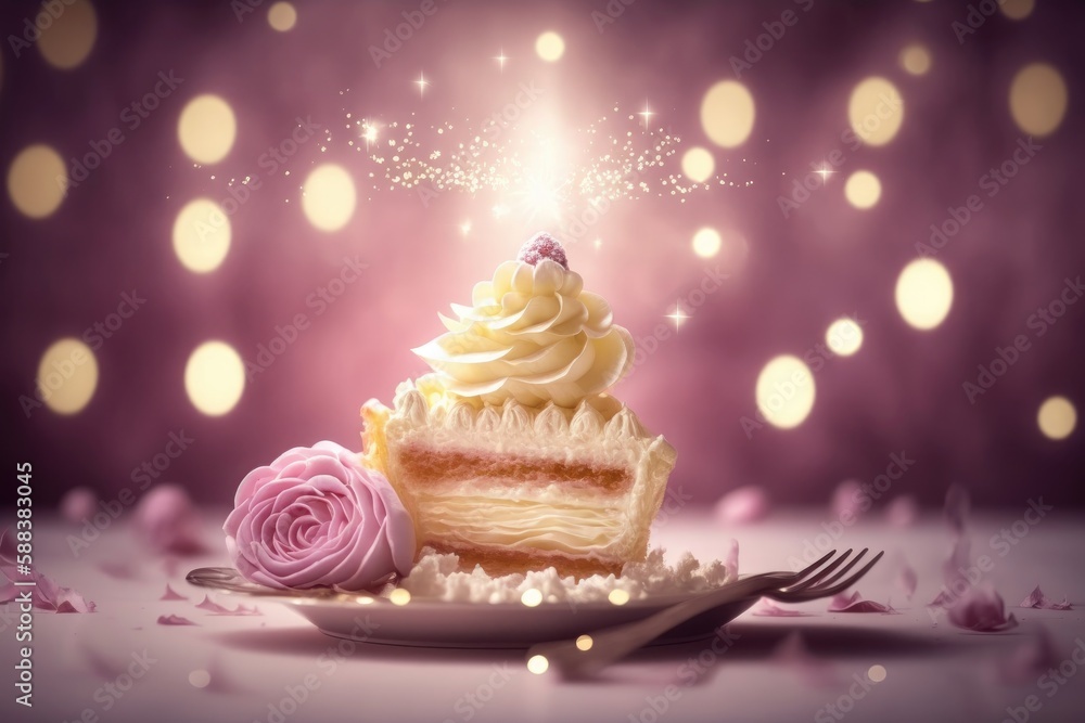 Magical glowing cake created with Generative AI Magical glowing cake created with Generative AI