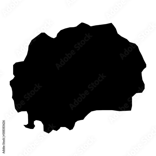 Vector Illustration of the Black Map of Macedonia on White Background