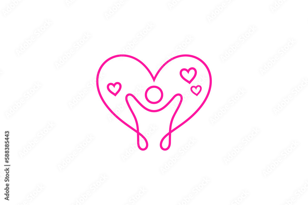 people love care continuous line logo people love care continuous line logo