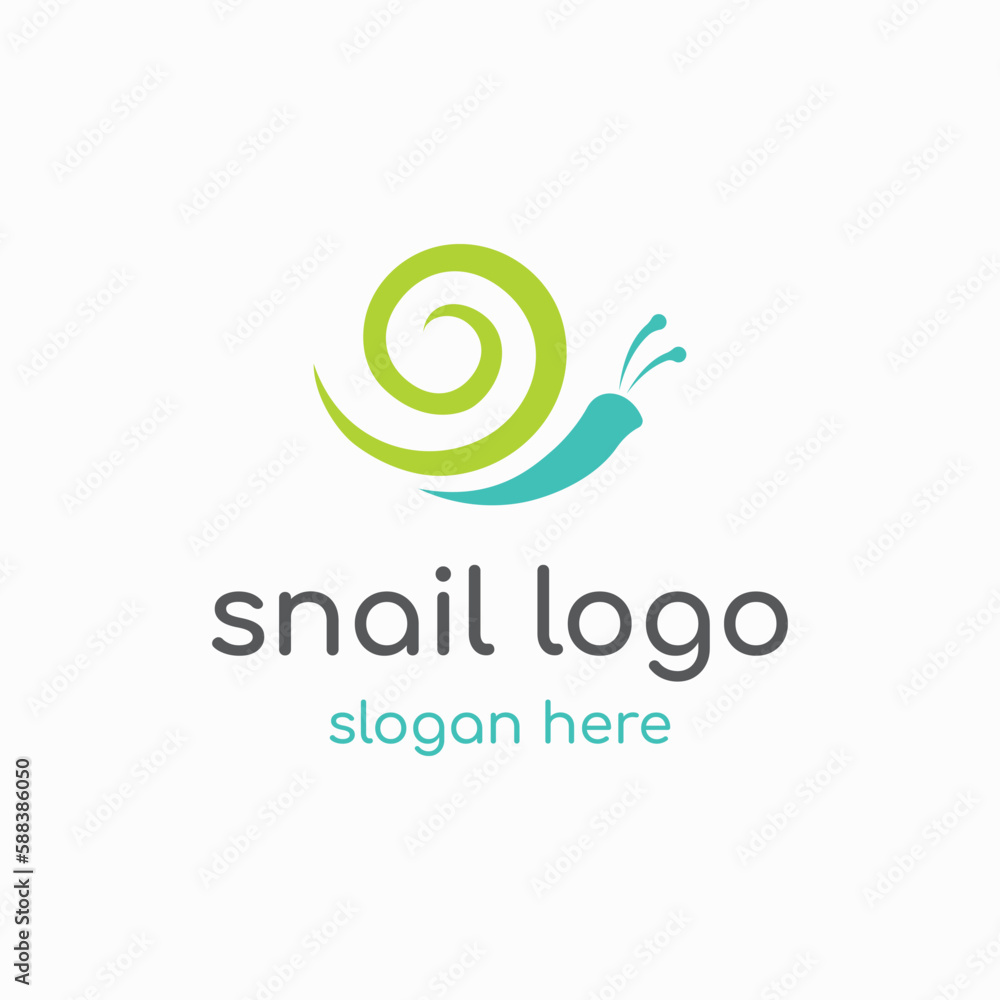 Creative and unique colorful snail and snail shell animal template logo design. Creative and unique colorful snail and snail shell animal template logo design.