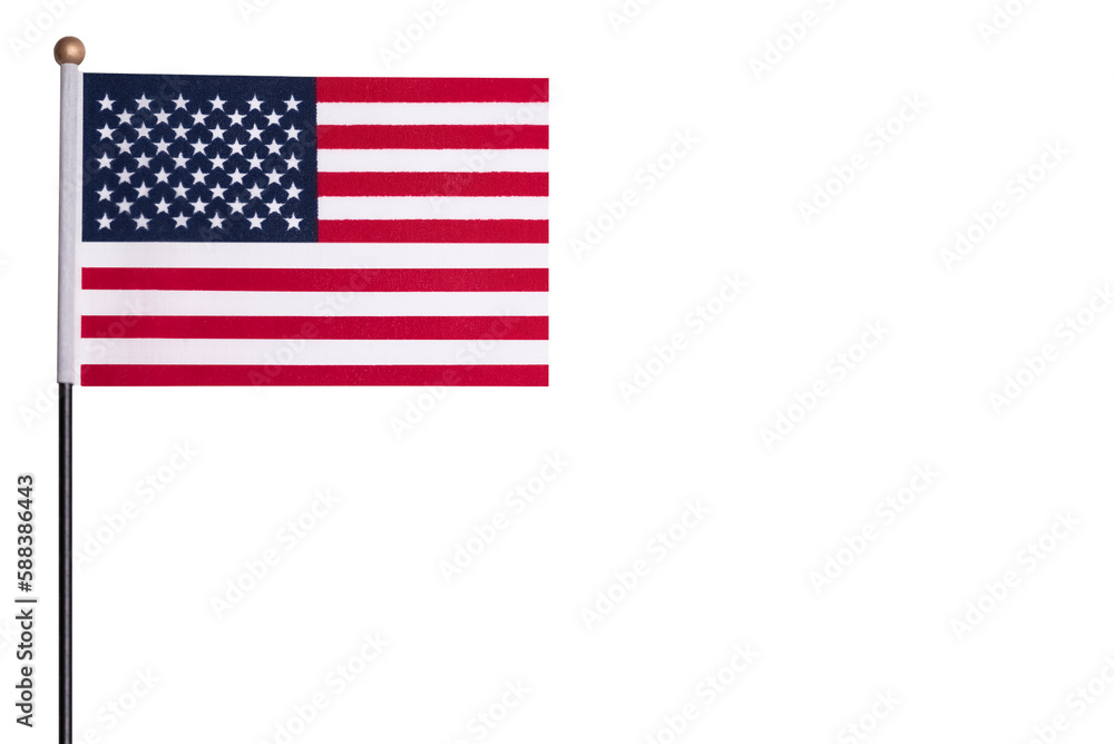 American flag isolated on white
