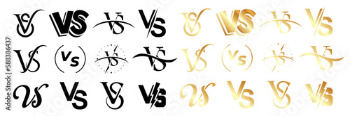 Versus icon collection. Set of versus logo in different style. Versus icons
