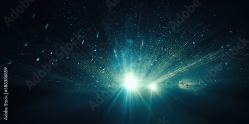Blue futuristic technology background with organic motion. Generative AI
