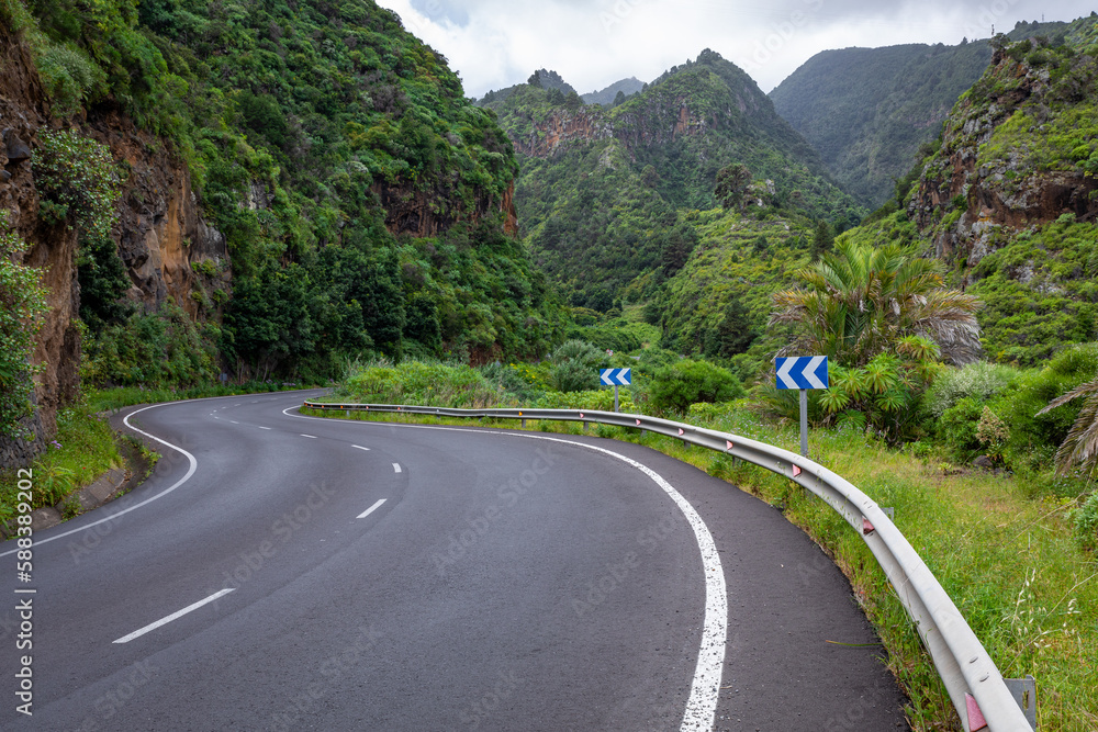 Naklejka premium La Palma Island. Northern Tropical Exotic Landscape of La Palma. Canary Islands, Spain.