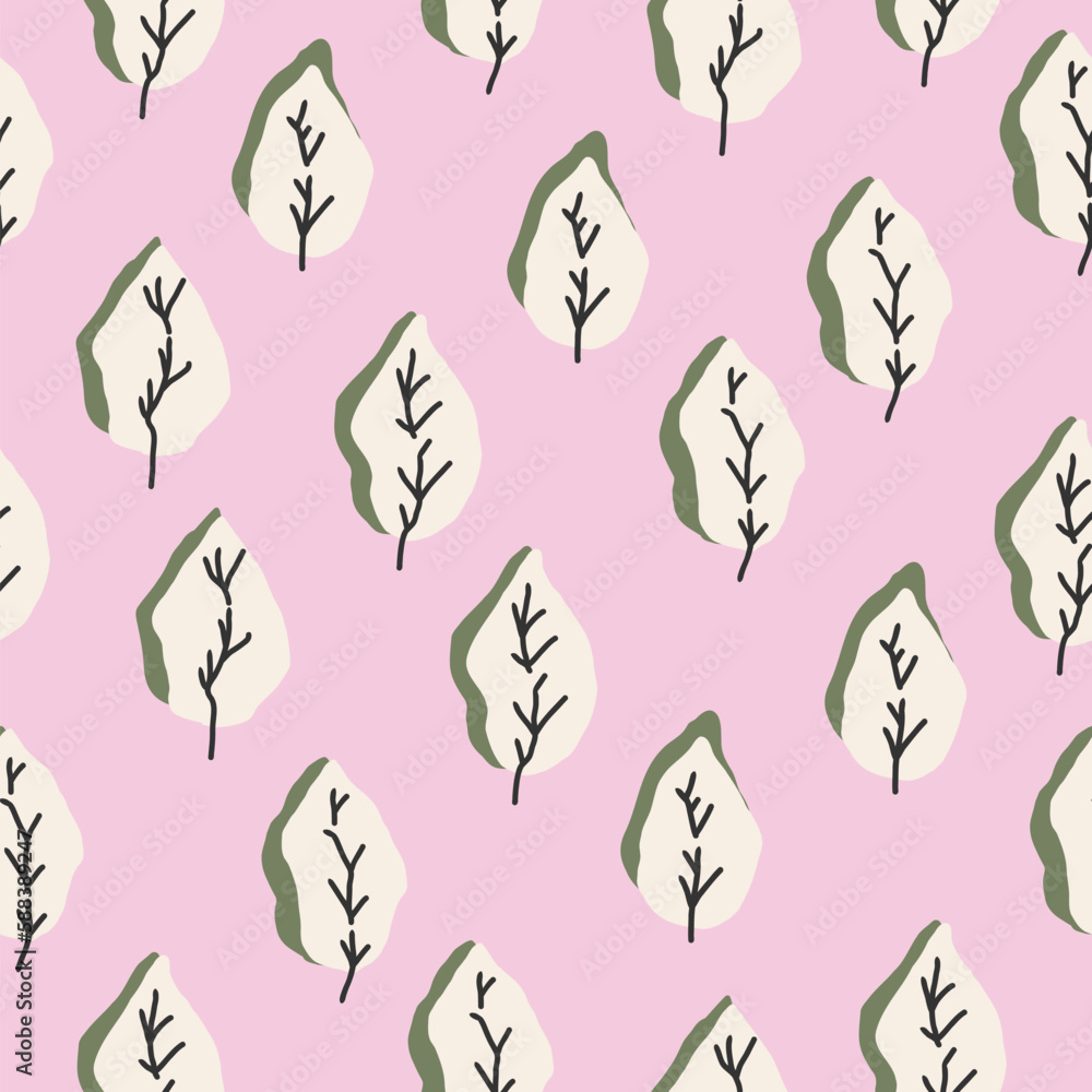 Fototapeta premium Vector seamless pattern with leaves
