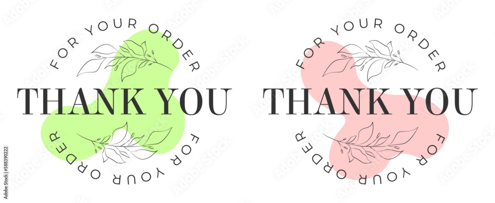Thank you for your order card design for online buyers illustration ...