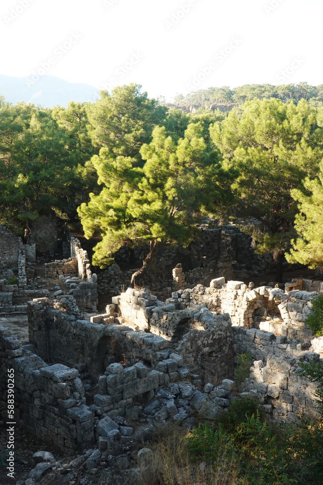 Phaselis ancient town ruins, Antalya provence, Turkey