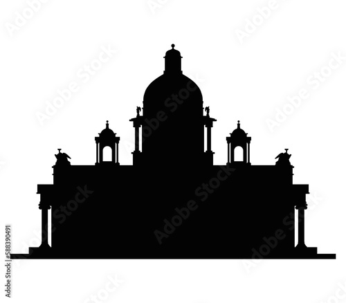 The silhouette of St. Isaac's Cathedral in St. Petersburg