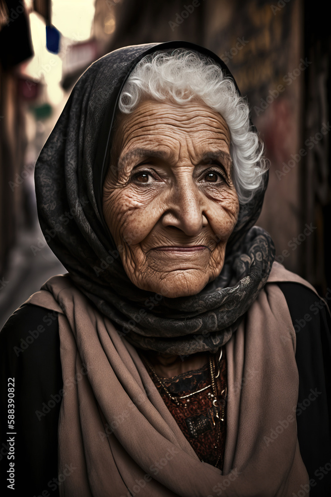 Senior muslim woman in traditional clothes Senior muslim woman in traditional clothes