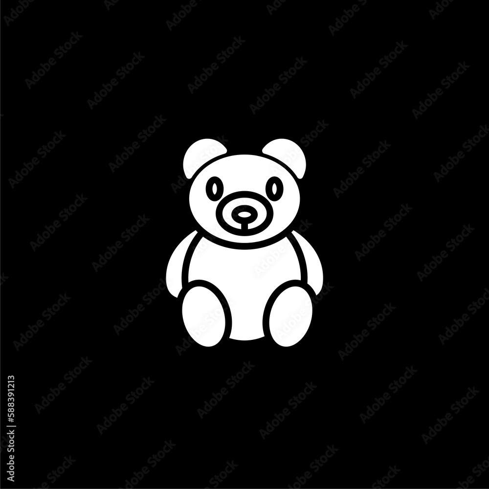 Obraz premium Teddy bear icon isolated on black background 