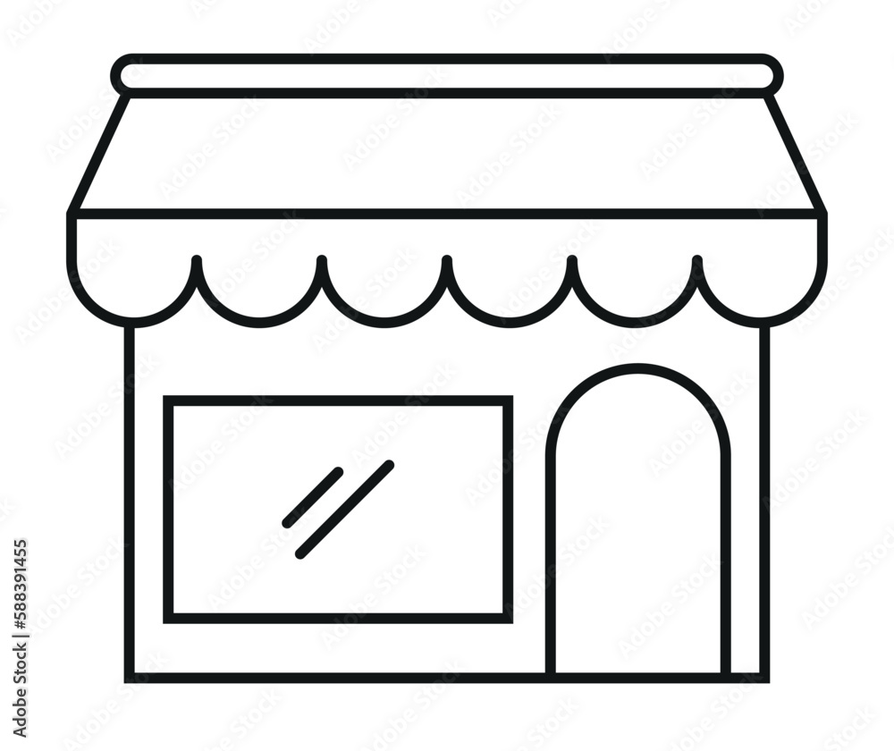 Shop Store Line Exterior Building Vector Illustration Shop Store Line Exterior Building Vector Illustration