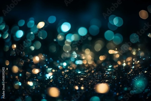 A bokeh background of sparkling stars on a clear night sky Generative AI © Denis Yevtekhov