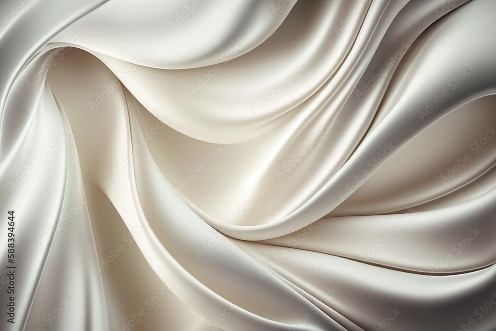 AI generated beautiful elegant white soft silk satin fabric background ...
