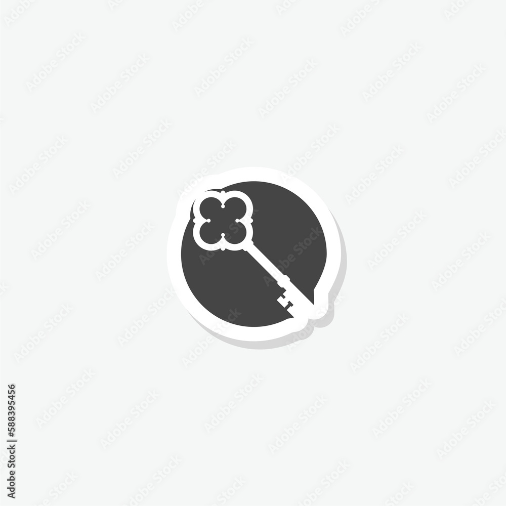 Old key house sticker icon logo Old key house sticker icon logo