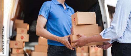 Konstfotografi Home delivery service and working service mind