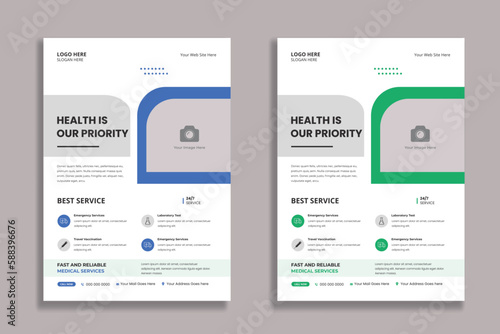 Medical Healthcare Flyer Template for Medical Clinic, dental, and hospital