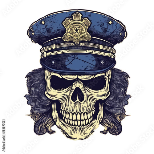 Skull Streetwear Art PNG Transparent Background: Perfect for T-Shirt Design - Skull with Gas Mask Illustration AI Generated
 photo