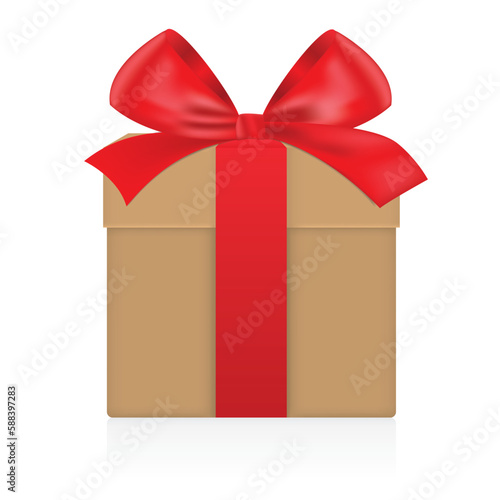 Red gift box isolated on a white background