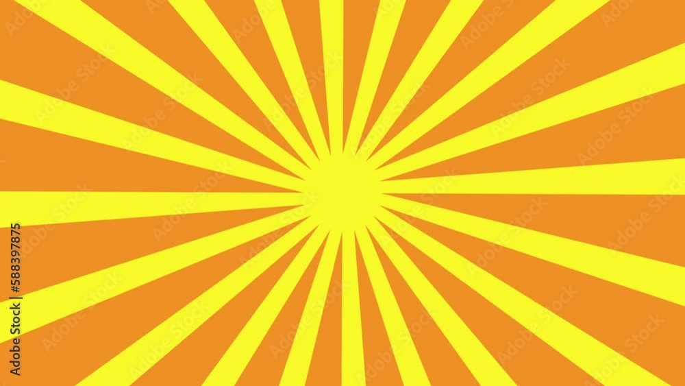 sunburst pattern yellow, white background animation. Stripes sunburst rotating motion sunburst pattern yellow, white background animation. Stripes sunburst rotating motion