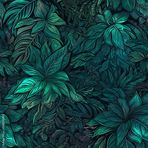 seamless texture pattern from tropical leaves summer