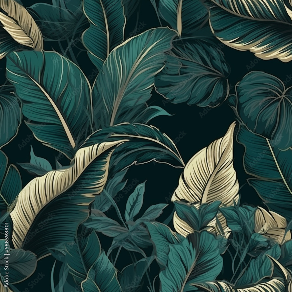 custom made wallpaper toronto digitalseamless texture,pattern,from tropical leaves,summer