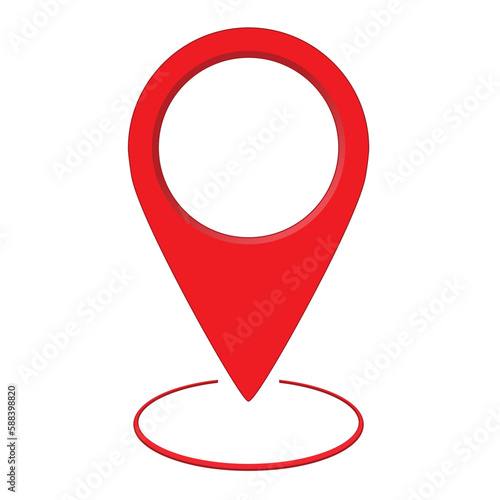 Red Location icon isolated on a white background