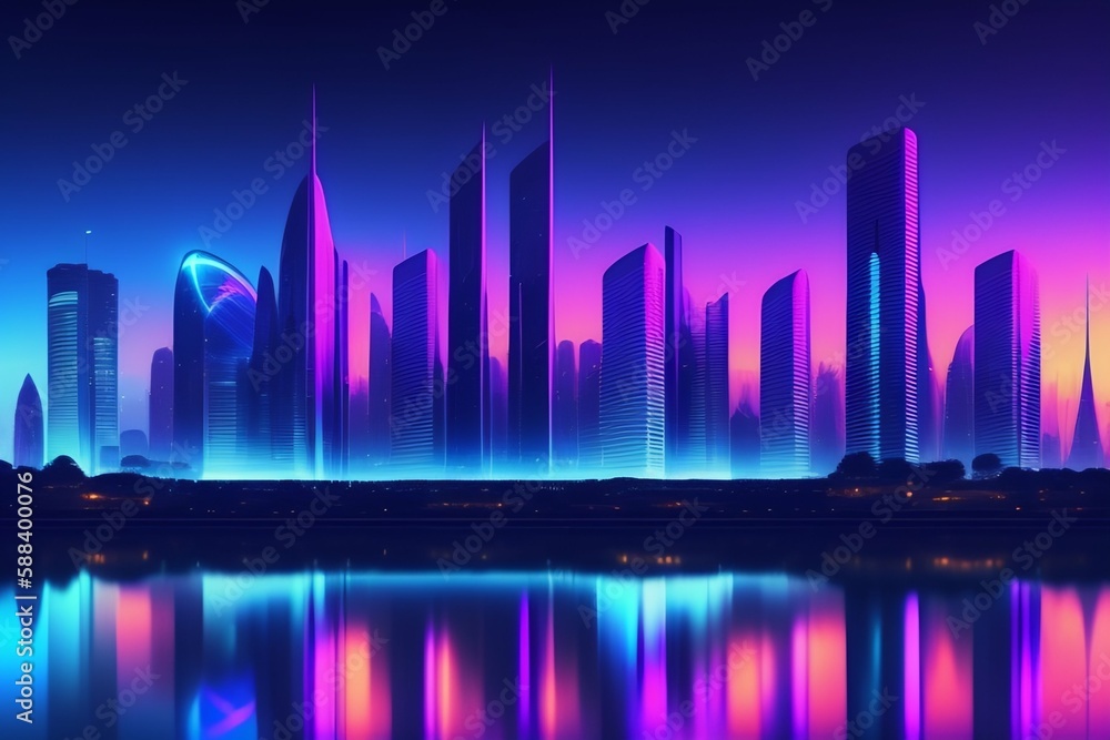 Cyber city skyline at night
Created using generative AI. Cyber city skyline at night
Created using generative AI.