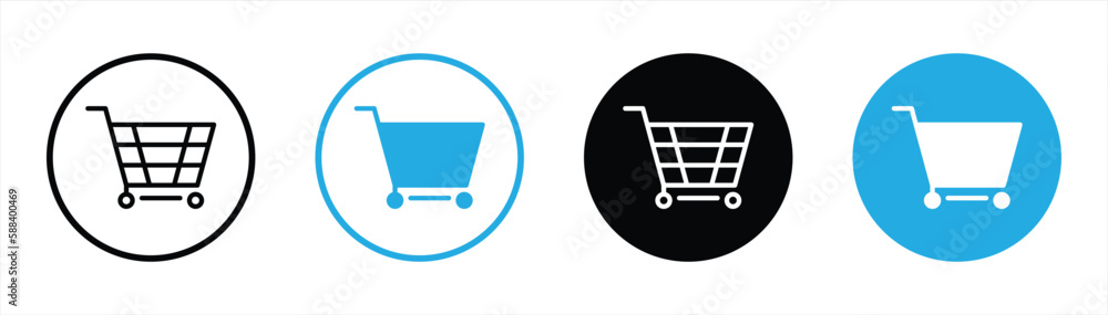 shopping cart icon set. line and flat style icon symbol sign collections, vector illustration shopping cart icon set. line and flat style icon symbol sign collections, vector illustration