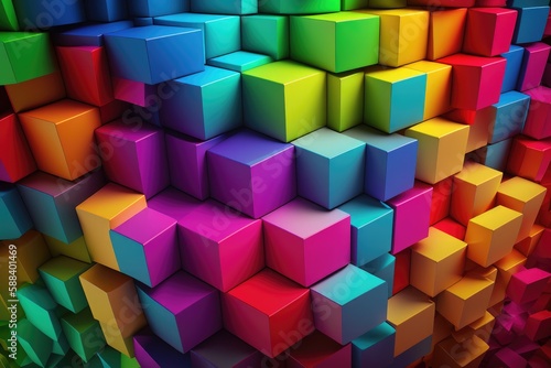Abstract background made of multicolored cubes