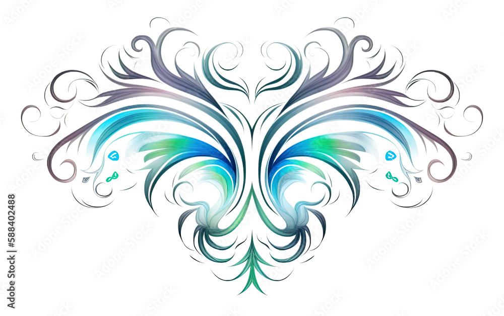 Fototapeta premium Psychedelic Abstract Tattoo Design. Isolated. Generated by Midjourney Generative AI.