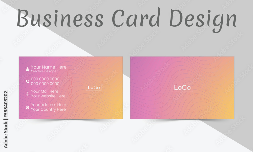 Creative and Clean Business card Template .Black and White color theme ..Horizontal orientation. Vector illustration print template