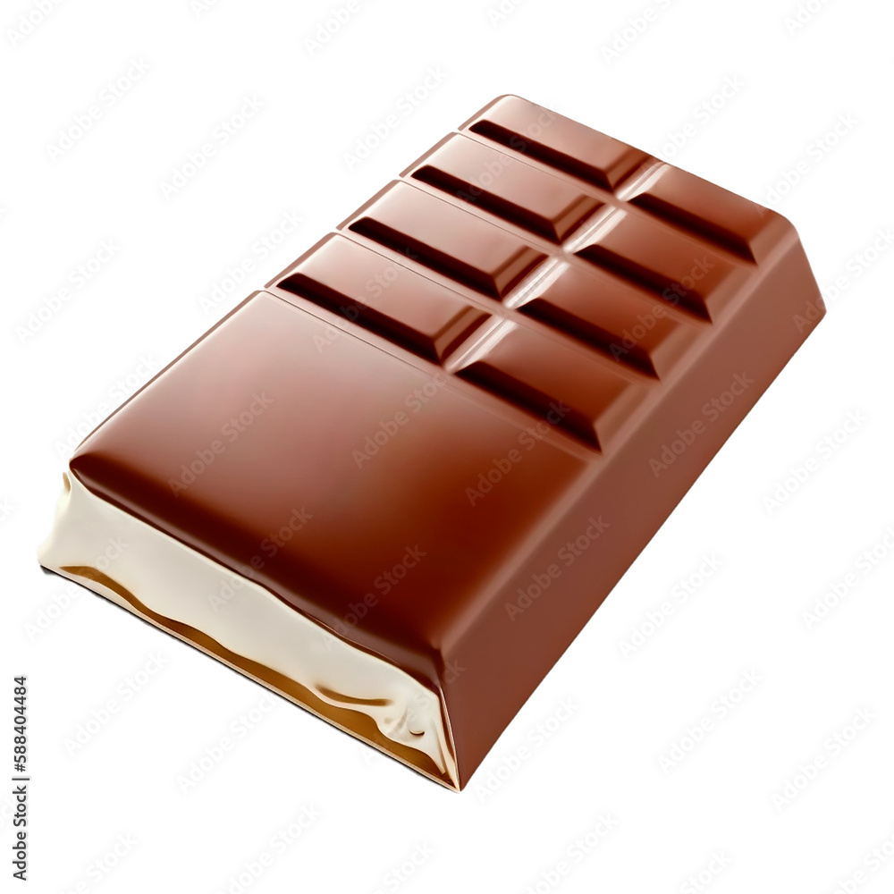 Fototapeta premium Barra de Chocolate Gourmet com Fundo Transparente