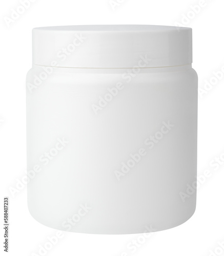 Jar for cosmetic cream or gel isolated on transparent background