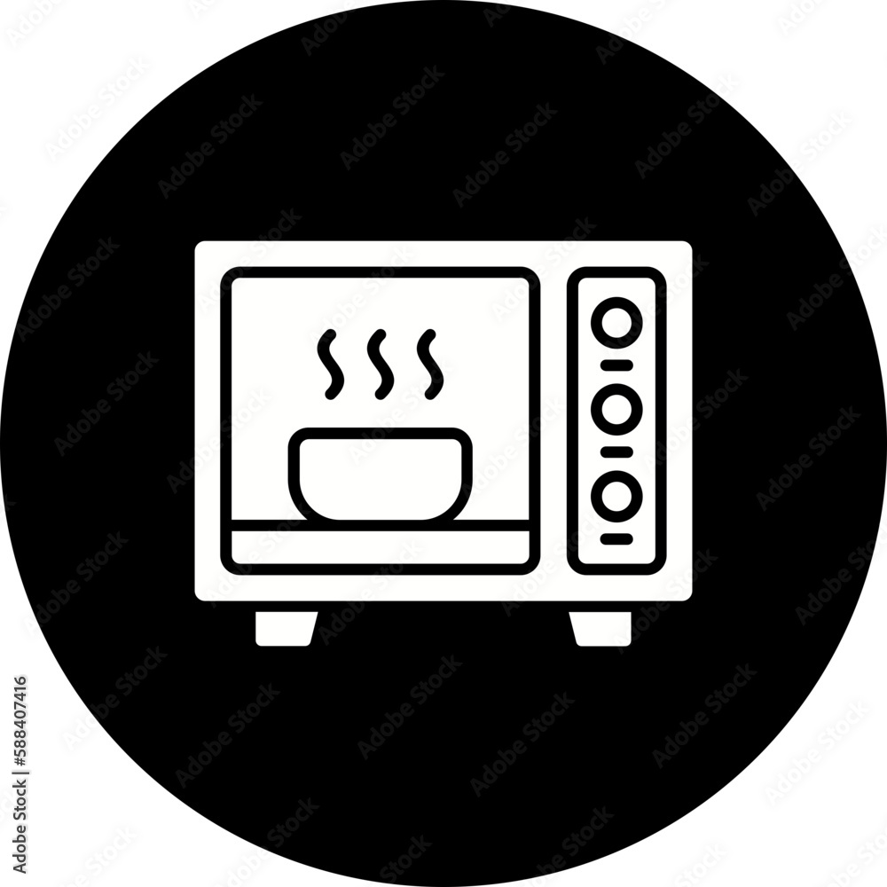 Microwave Glyph Inverted Icon Microwave Glyph Inverted Icon