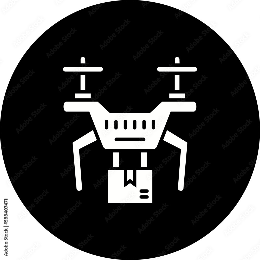 Drone Glyph Inverted Icon