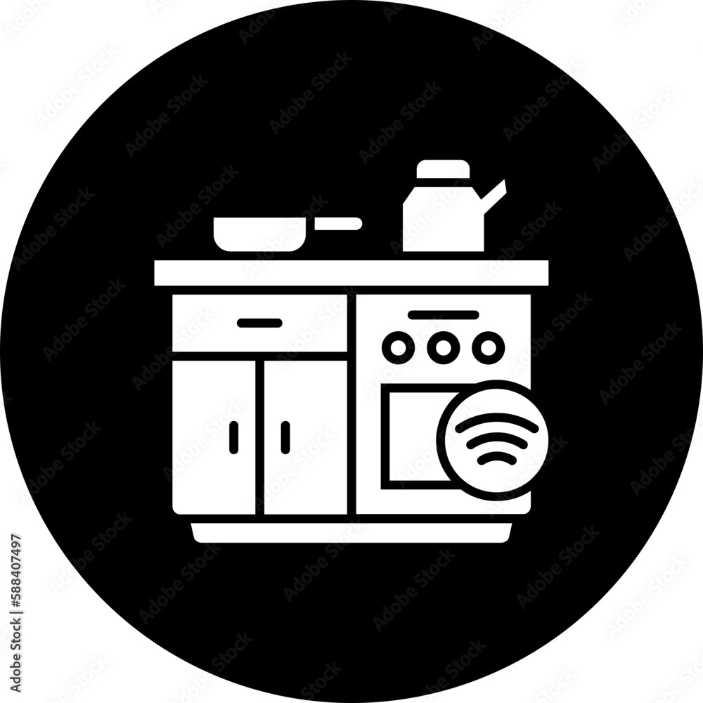 Smart Kitchen Glyph Inverted Icon Smart Kitchen Glyph Inverted Icon