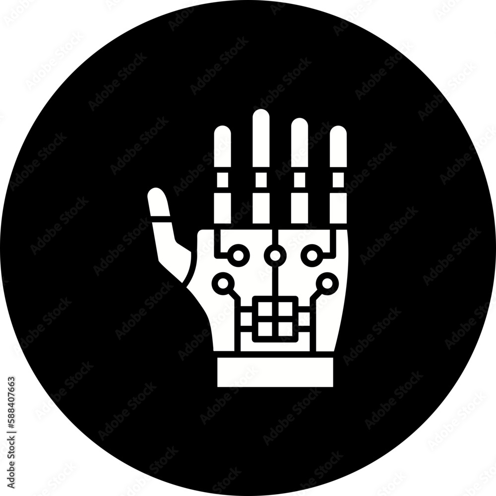 Obraz premium Hand Glyph Inverted Icon