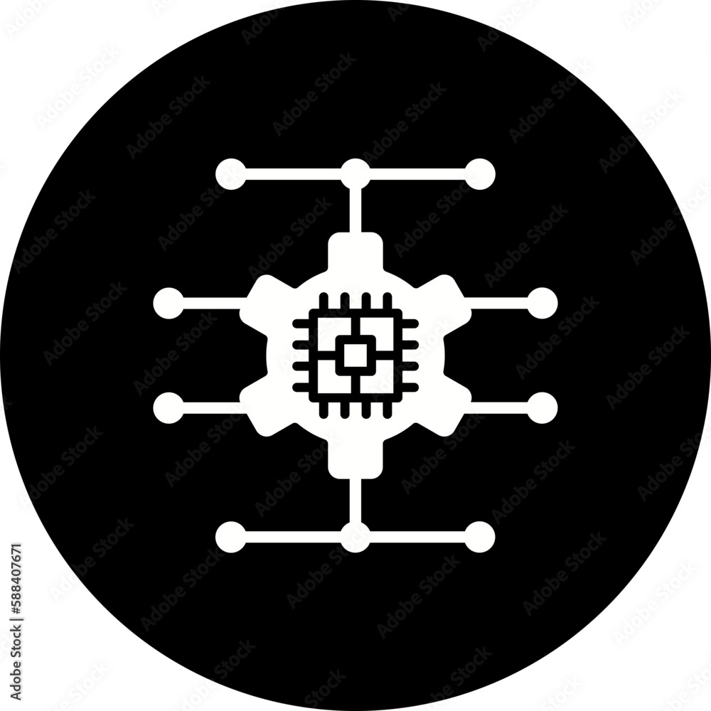 Artificial Intelligence Glyph Inverted Icon Artificial Intelligence Glyph Inverted Icon