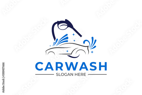 car washing pressure power soft wash cleaning automotive auto detailing and mobile detailing logo