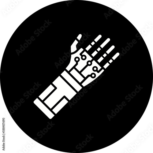 Bionic Arm Glyph Inverted Icon