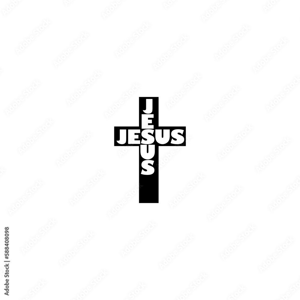 Obraz premium Religious cross icon. Jesus cross icon isolated on white background 