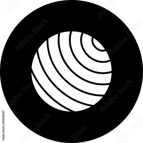 Gym Ball Glyph Inverted Icon