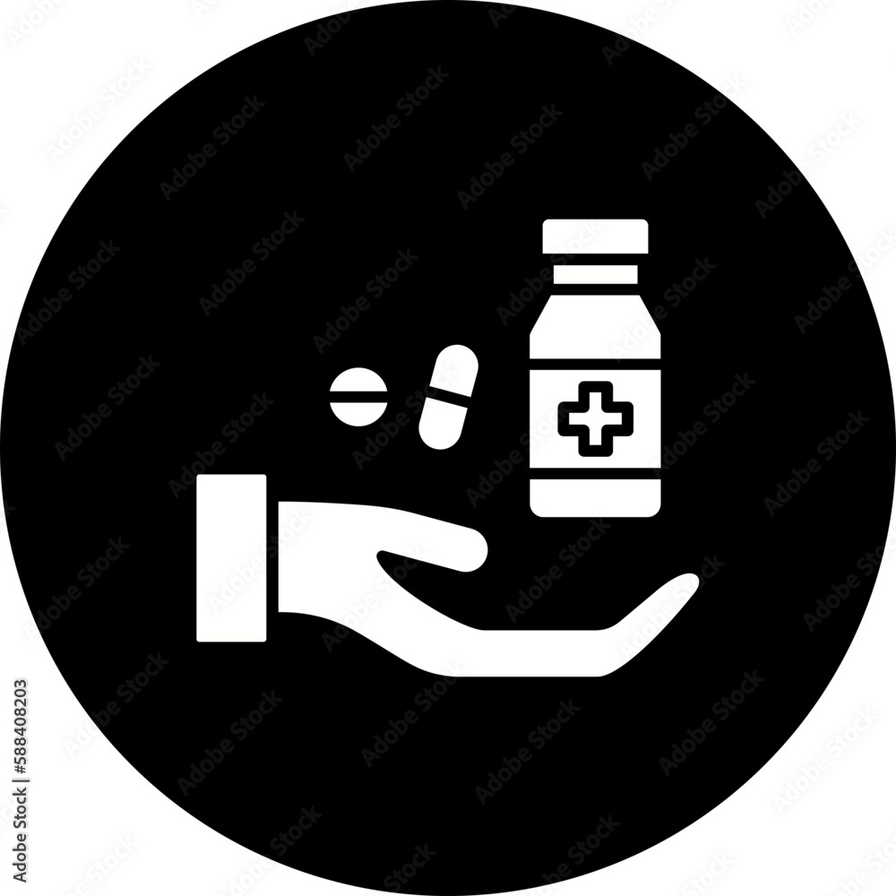 Obraz premium Medicine Glyph Inverted Icon