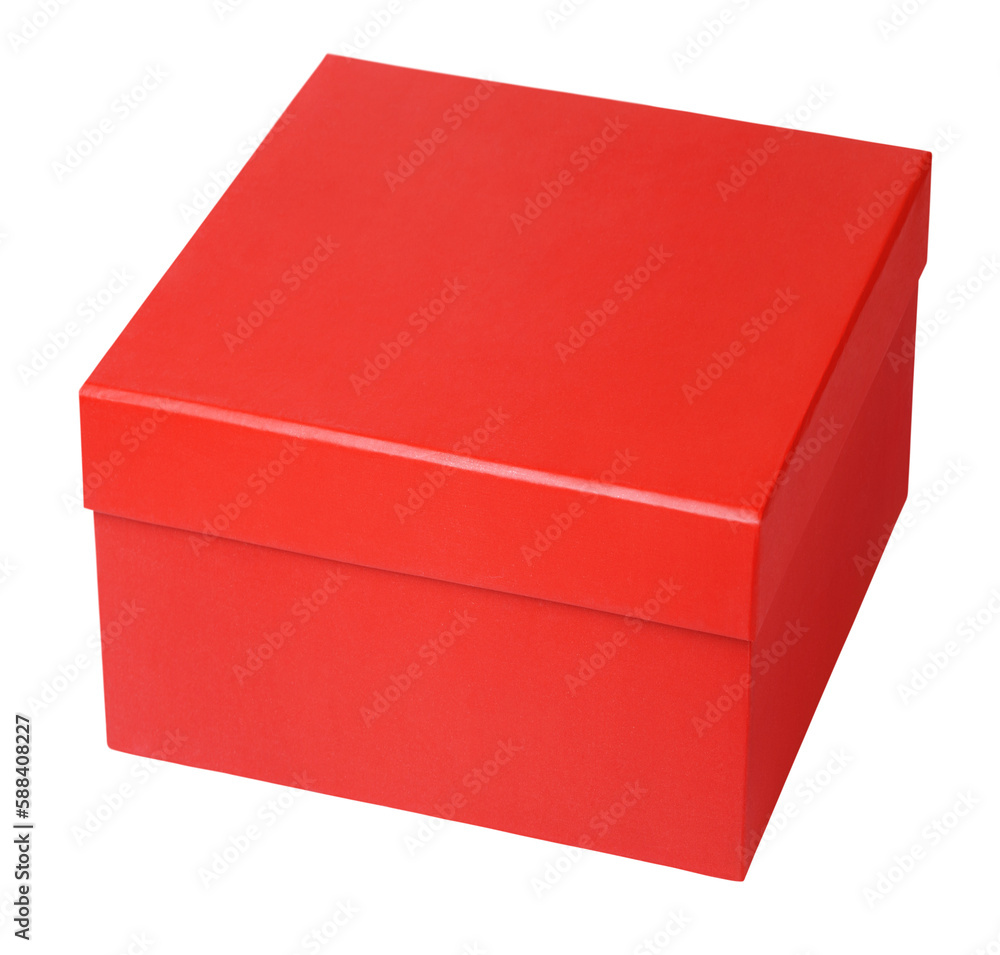 One red shoe square box isolated on transparent background One red shoe square box isolated on transparent background